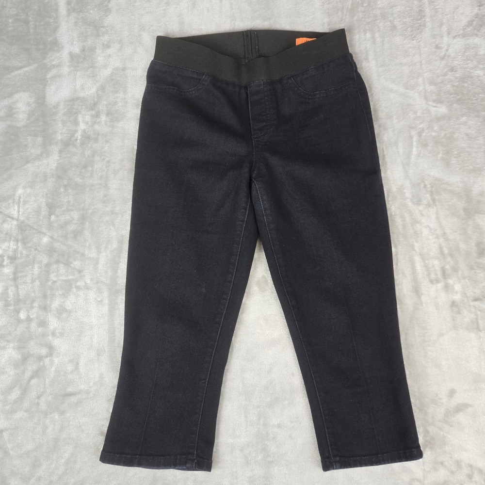 Tory Burch Pull On Blue Stretch Crop Denim Pants Women 25 Elastic Waist Staple